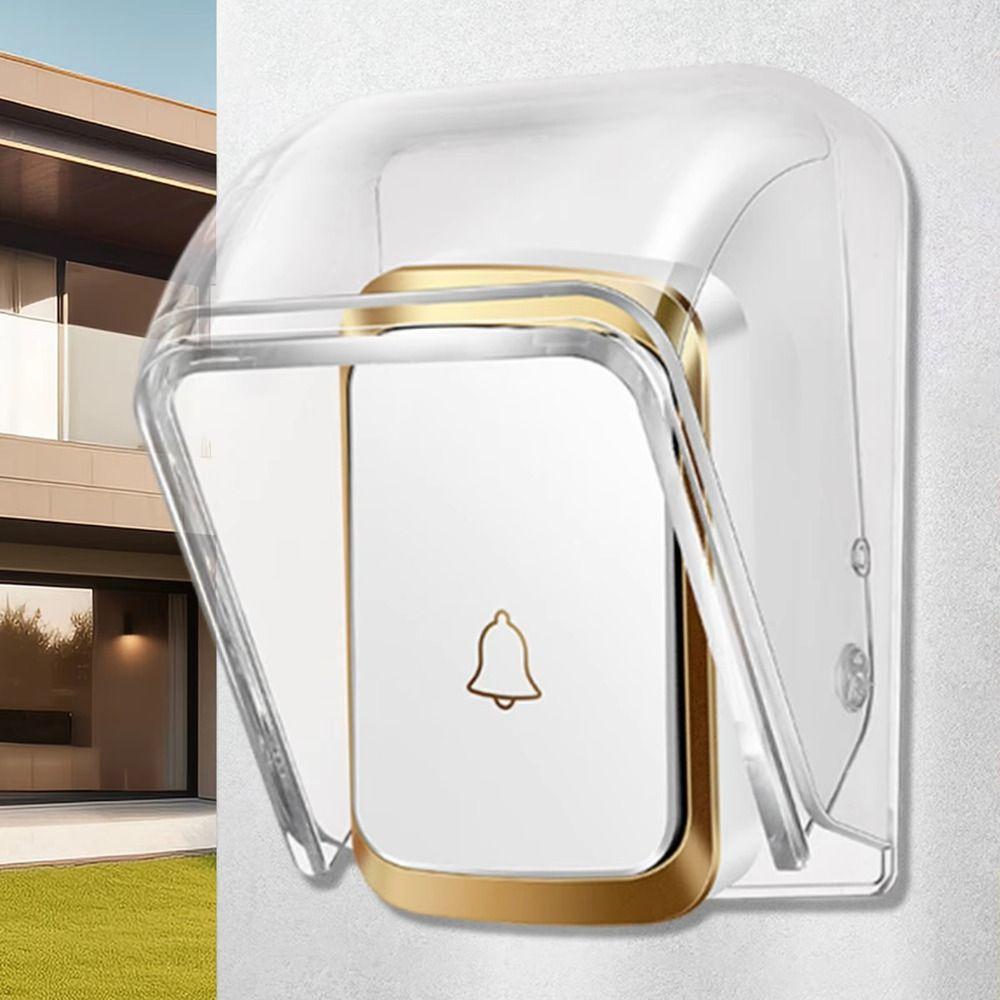 Transparent Wireless Doorbell Cover Protective Weatherproof Door Bell Protector Dustproof DIY Doorbell Rain Cover All Seasons