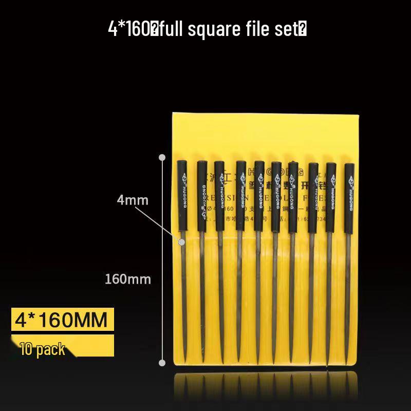 Mini Assorted Steel File Set: Triangular & Flat Files for Metal & Wood Grinding