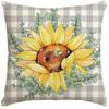 Summer Sunflower Pillow Case Linen Print Sun Flower Home Sofa Pillow Plant Flower Pillow