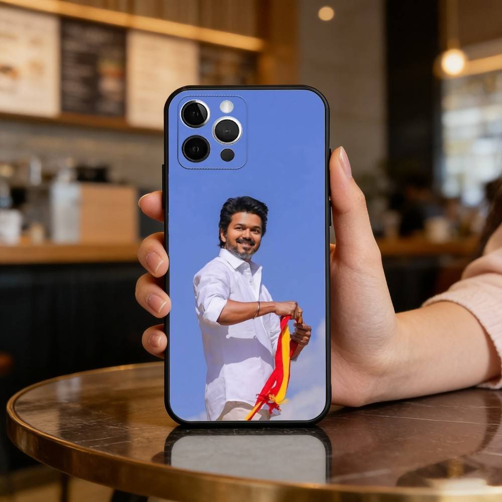 

Actor ThalaPathy V-Vijay Soft Silicone Black Cover,Phone Case For iPhone 17,16,15,14,13,12,11 Plus,Pro Max,XS iPhone12PROMAX