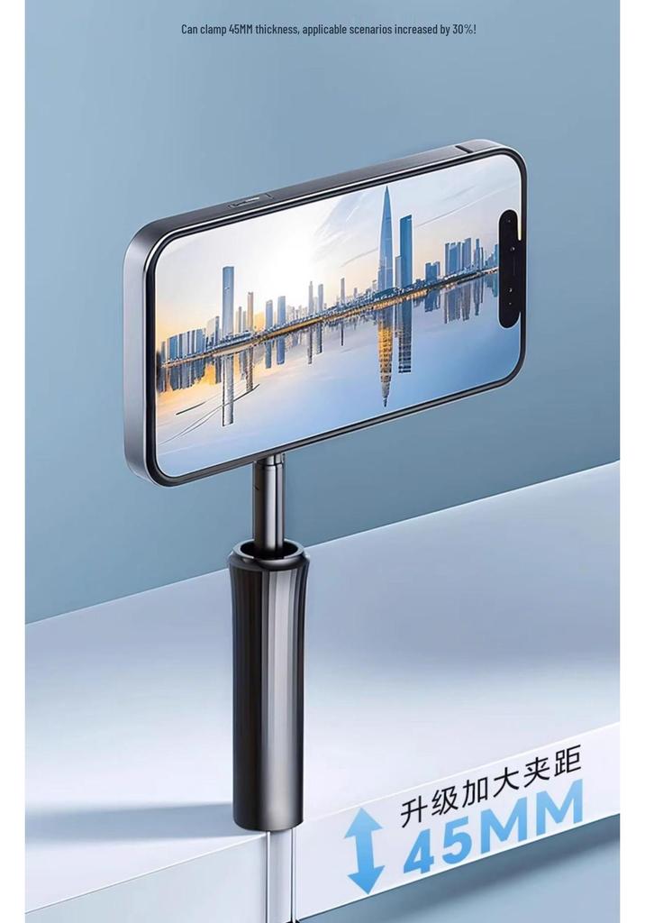 Magnetic Selfie Stick with Rotating Tripod and Folding Phone Holder for Travel, Desktop, and Live Broadcast