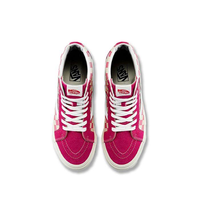 Vans Style 38 Checkerboard Slip-On Lightweight High-Top Skate Shoes Unisex Sneakers Pink White VN0A38GF2U9