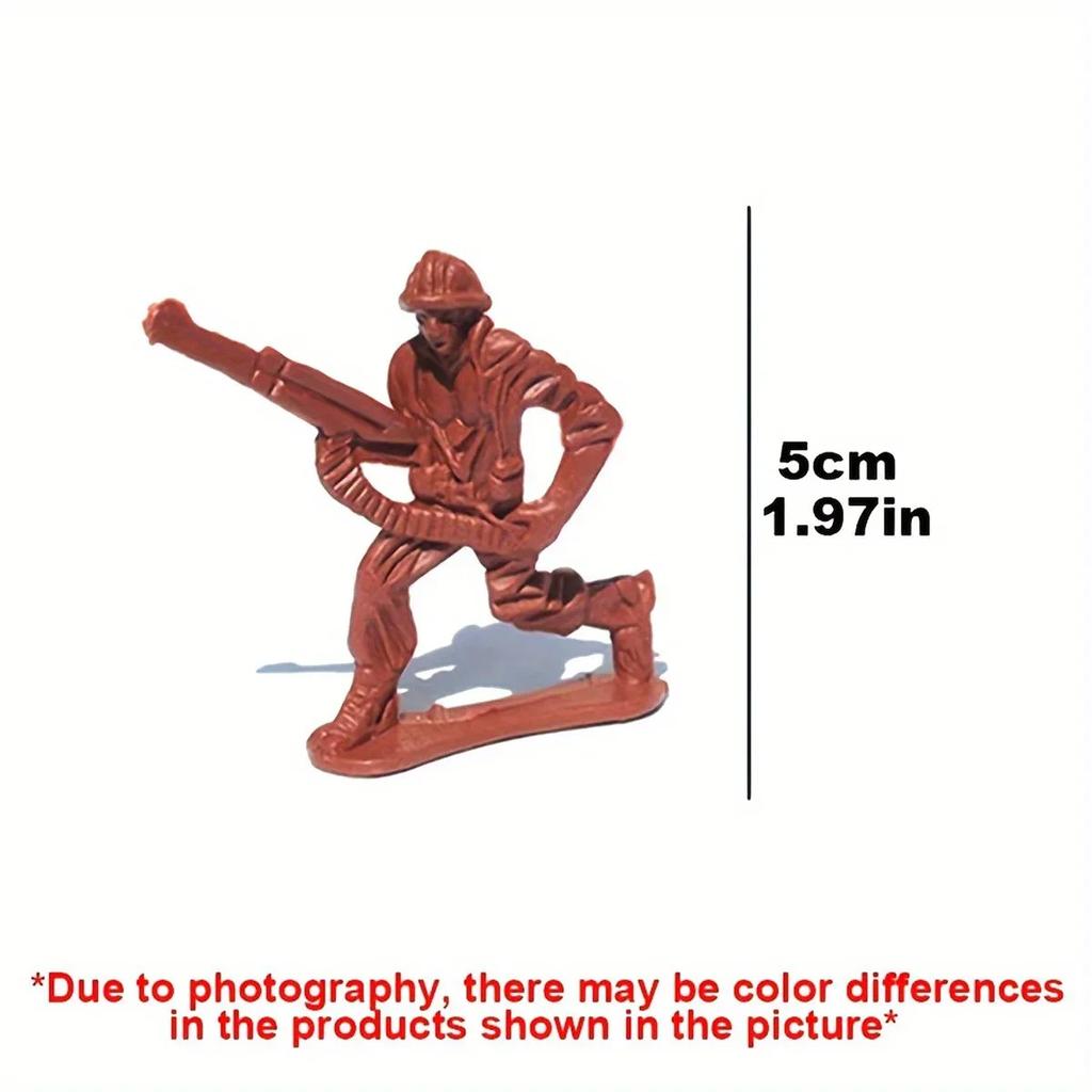 30pcs Miniature Plastic Soldier Models - 1.96 Inch Multicolor Military Figures for Party Decor, Birthday Gifts, ZSY