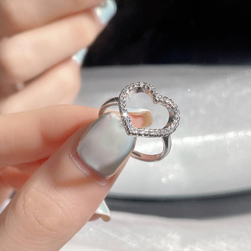 Line Butterfly Open Ring Light Luxury Niche Design High Sense Personality French Oil Drop Fashion Index Finger Ring Jewelry