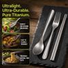 3 Piece Set Matte Finish Titanium Flatware Lightweight Travel Utensil Kit  Outdoor Dining