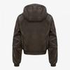 The North Face Luno leaTher Hoodie Zip Up Brown Nm5pr52b