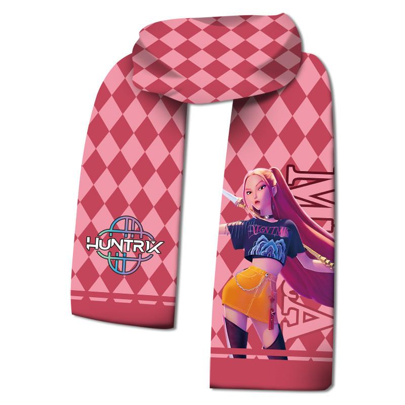 Cachecóis de Veludo Anime Print Rumi Mira Zoey Outono Inverno Cachecol para Crianças Meninos Meninas