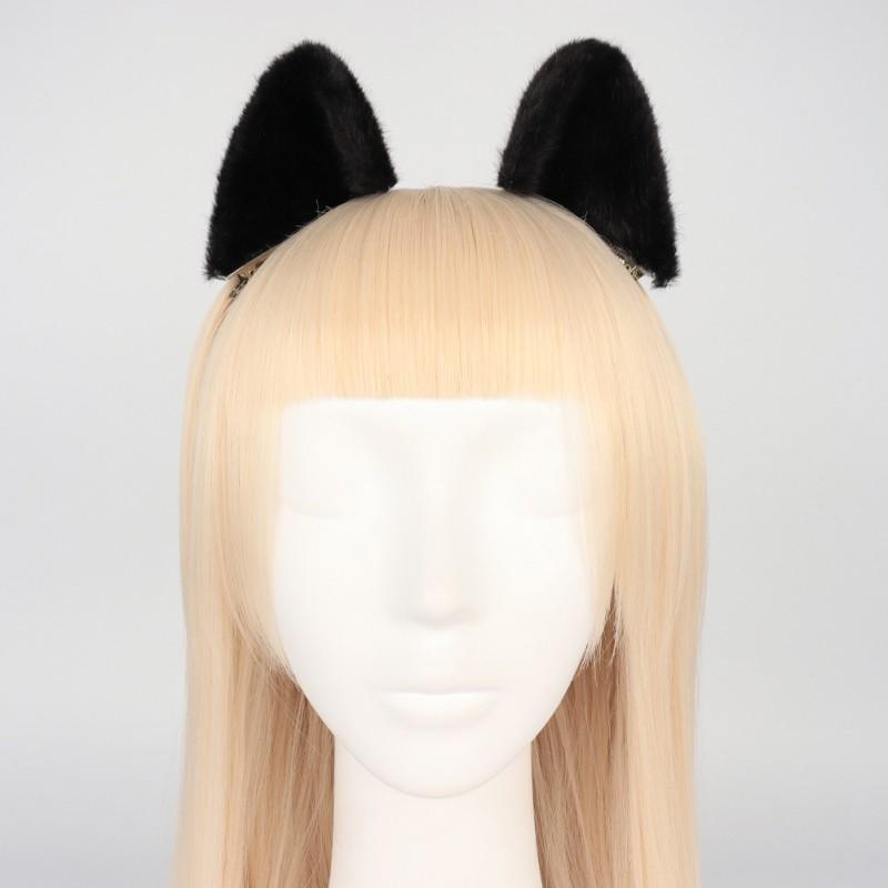 Handgefertigtes Plüsch-Katzenohren-Haarband Lolita-Mode Tierohren-Haarspange Unisex-Accessoire