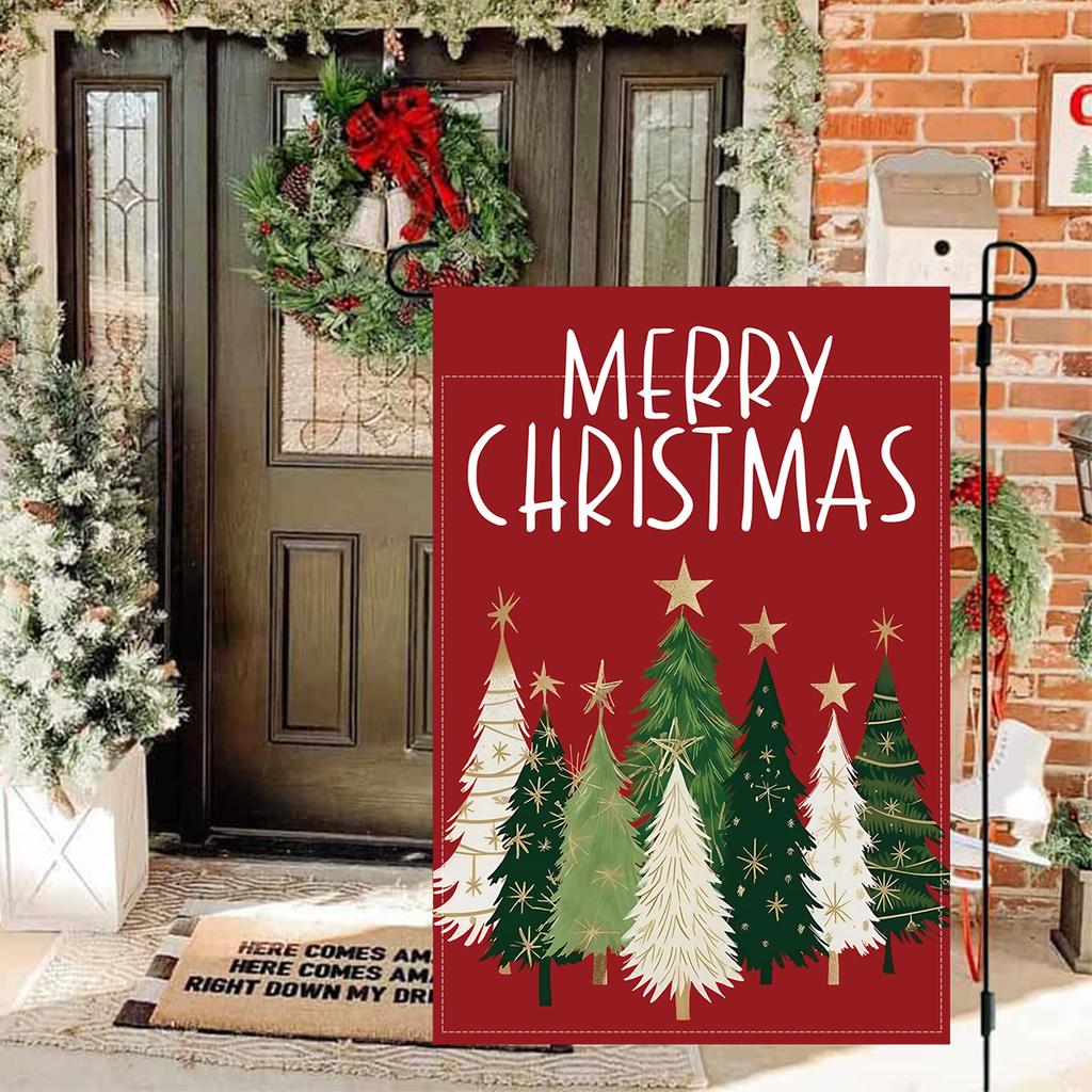 Christmas Garden Flag Merry Christmas Decoration for Home 2025 Navidad Natal Xmas Ornament Outdoor Yard Banner New Year Supplies