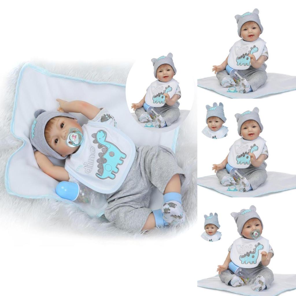 Lebensechte 22-Zoll Realistische Reborn Baby Jungenpuppe Aus Weichem Vinyl-Silikon Für Kleinkinder