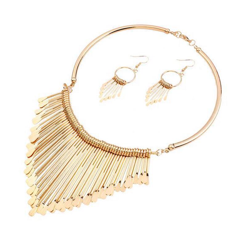 Qi Luxury Fashion Multi-Layer Tassel Necklace Set
