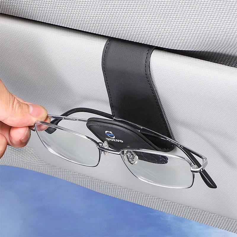 Car Glasses Visor Case Leather Sunglasses Clip Card Accessories Suitable for Volvo XC90 V90 V60 XC60 V40 S80 S60 S90 C40 XC40 V7