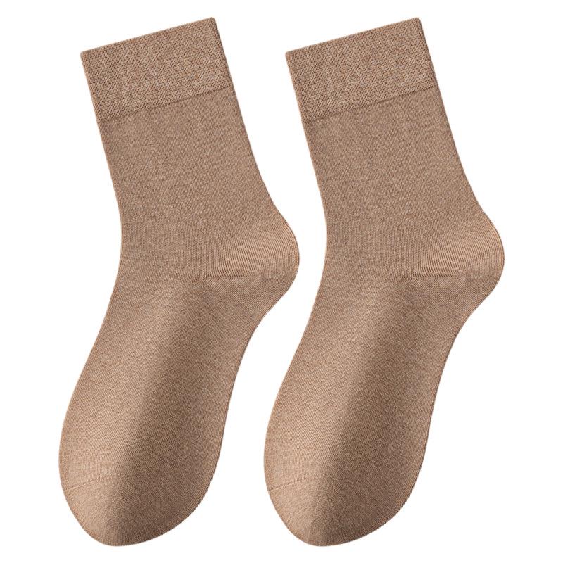 Women's 100% Pure Cotton Mid-Calf Socks - Odor-Resistant, Antibacterial, Anti-Pilling, Hand-Sewn Toe, Boneless, Perfect for Spring & Autumn.
