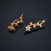 Star Ear Cuffs Clip Earrings For Women Cute Gold Color CZ Rhinestone No Piercing Earring Punk Jewelry Gifts Wholesale