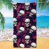 Serviette de plage motif crâne, Impression numérique fine séchage rapide anti-sable microfibre légère pour la natation, le yoga, les voyages, la salle de sport, cadeau