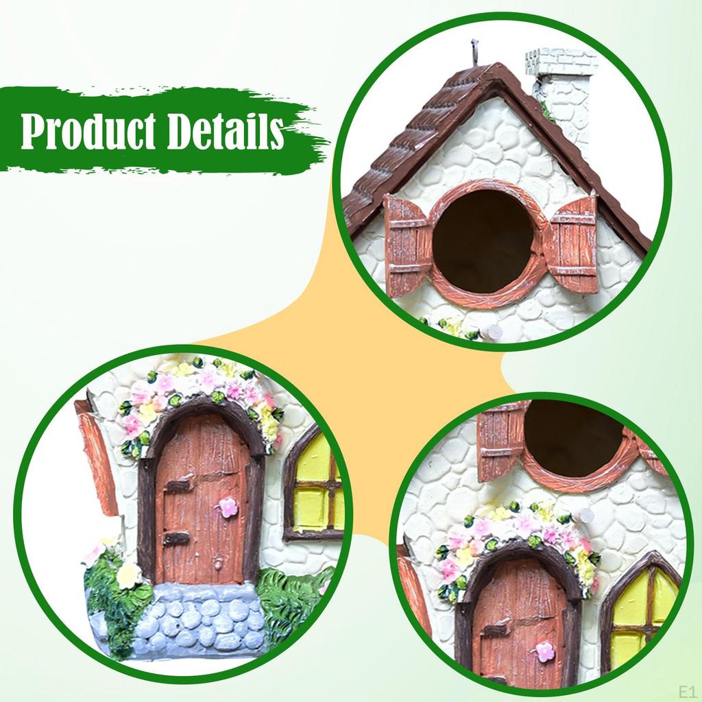 Hängendes Vogelhaus Außengartendekoration, Dekoratives Vogelhaus, Rustikal, Neuheit Harzhütte