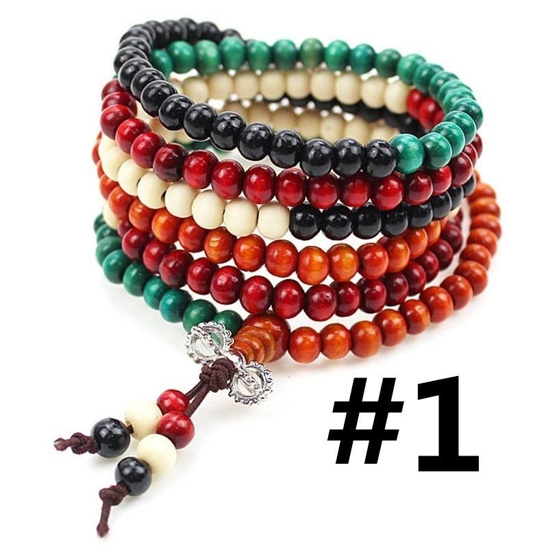 Sandalwood Buddhist Buddha Meditation 216 Prayer Bead Mala Bracelet Necklace