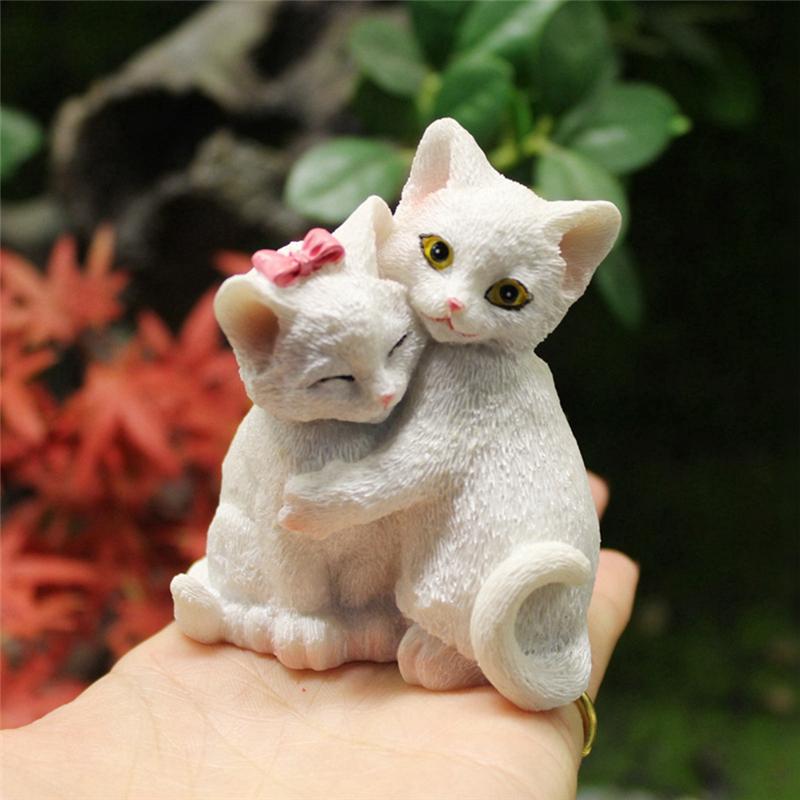 Good-Resin Crafts Cute Kitten Statues Suitable For Office Desks, Couple Resin Cats Can Be Used As A Gift