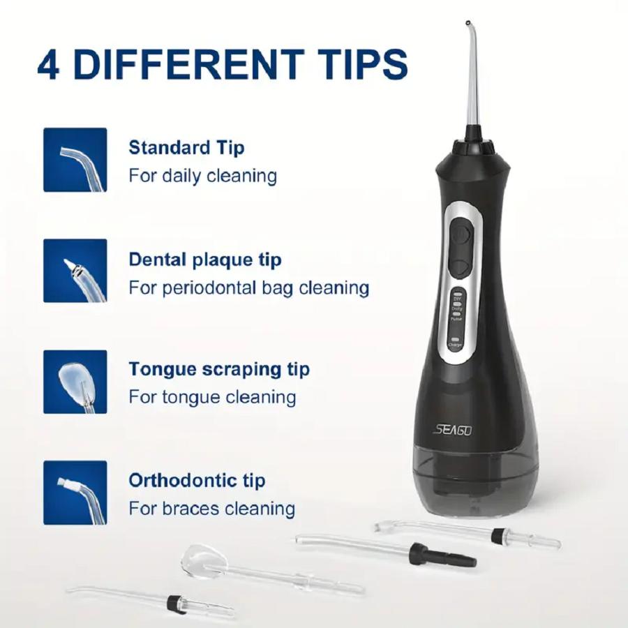 Portable Water Flosser Dental Oral Irrigator for Teeth USB Rechargeable 3 Modes DIY Mode Dental Water Flosser for Teeth Cleaning