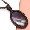 Necklace Amethyst Macrame Hemp Crystal Pendant Adjustable Natural necklace