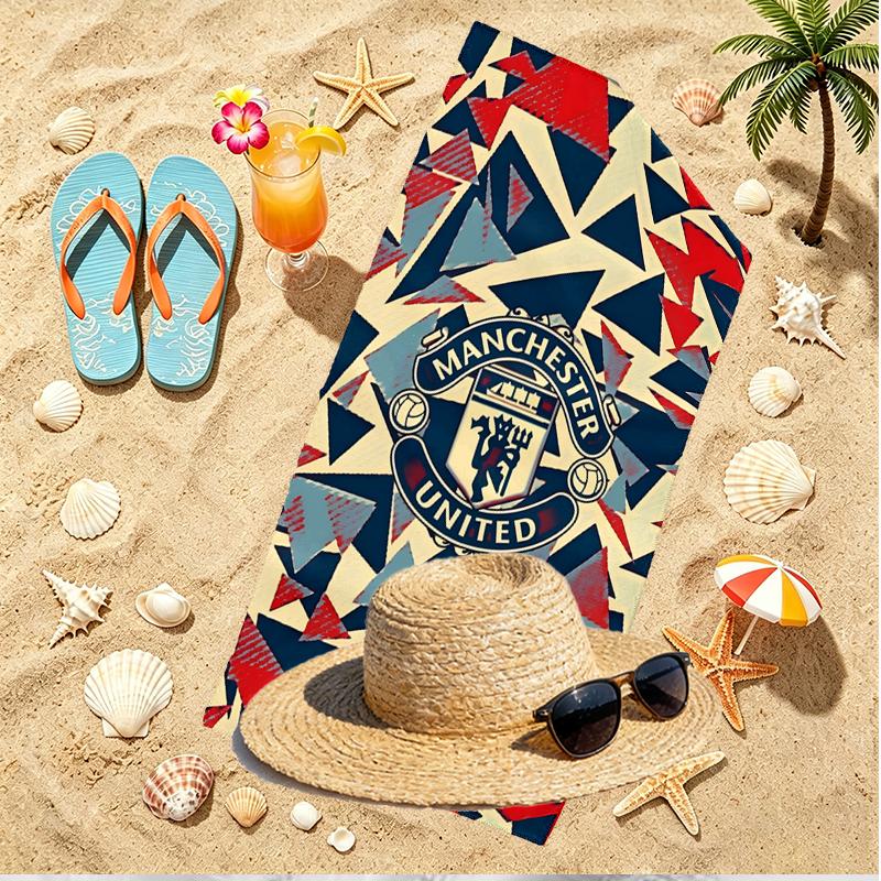 Football United F.C Print Beach Towel, Versatile Lightweight Absorbent Beach Towel for Pool Surf Yoga Bathroom, Perfect Birthday Holiday Gift