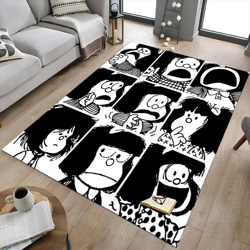 1PC Mafalda Extra Large Non Slip Floor carpet, Office, family, bedroom Large Area Rug Indoor Rugs, Vibrant Colors