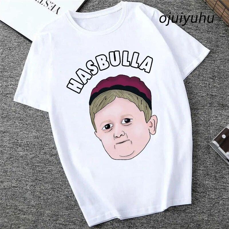 Team Hasbulla Shirt 2024 Damen Kawaii Grafik Hasbulla T-Shirt Unisex Grunge Lustiges Cartoon T-Shirt Mode Niedliche Oberteile Unisex 90er
