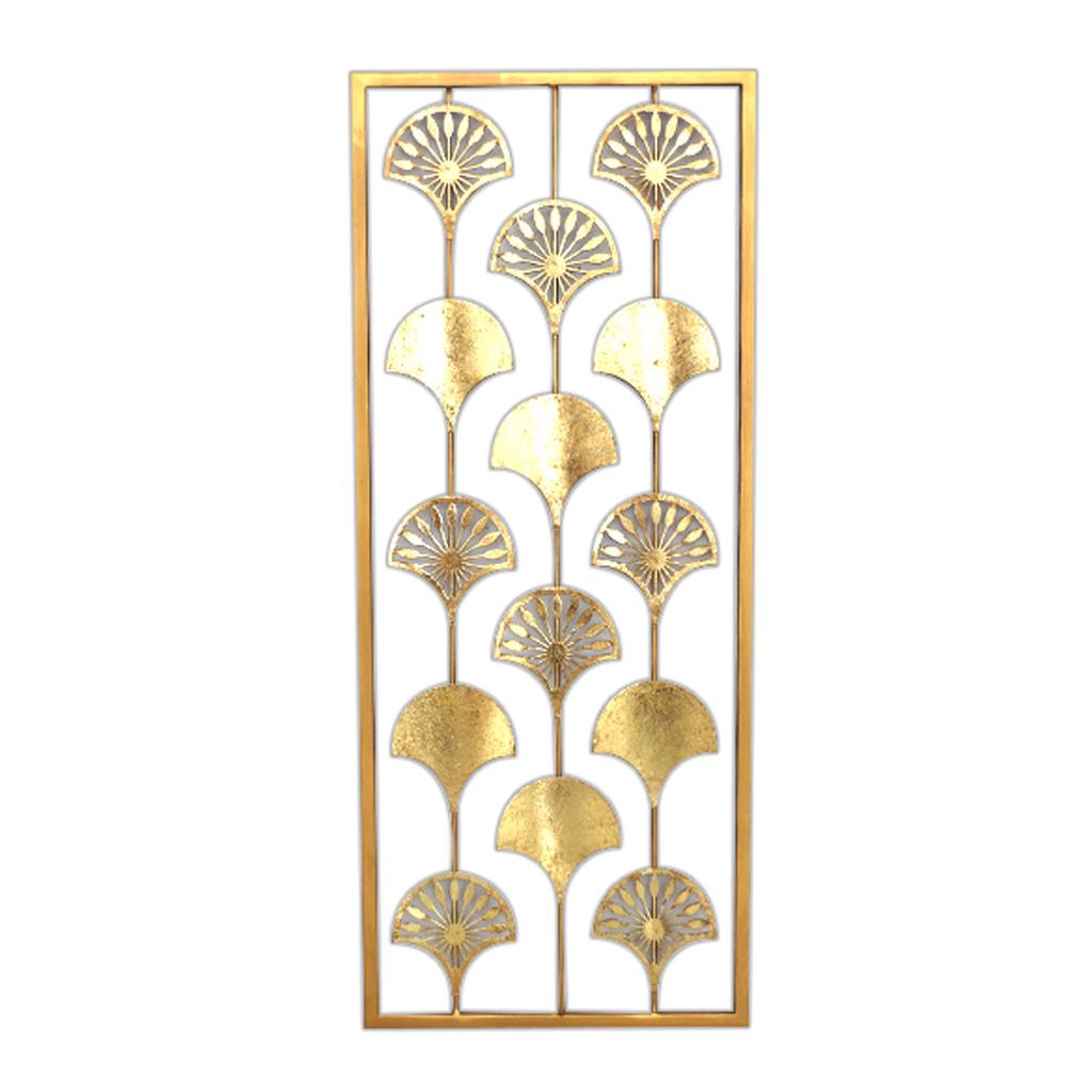 Les Trésors De Lily [A1189] - XXL kovová dekorace 'Ginkgo Biloba' zlatá - 63x29x2 cm