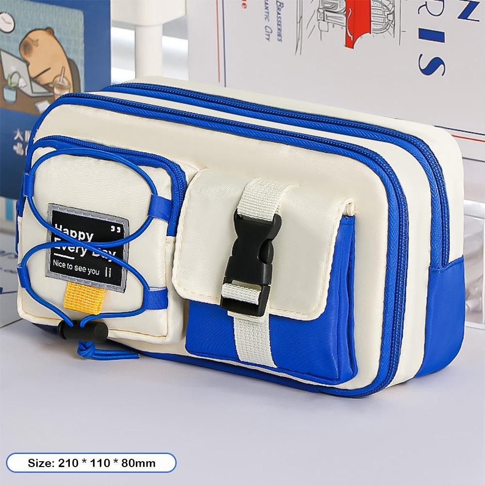 

High Appearance Students Pencil Case Dirt-resistant Pen Box NEW Pencil Pouch School Supplies синий