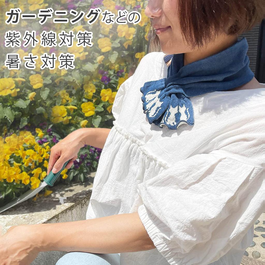 Made in Arrow Pattern Neck Cooler with Ice Heatstroke Prevention Japan, Packs, Insertable, Cooling, Moisture-Wicking, Quick-Drying, (Purple)