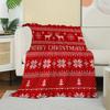 1PC Throw Christmas Reindeer Red Plaid Flannel Blanket Xmas Holiday Throw Soft Warm Festival Decor Lucky Blankets Pefect Gifts