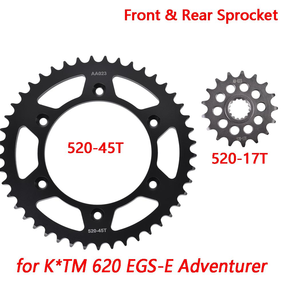 520 17T 520-45T Motorcycle Front Rear Sprocket Gear Wheel Cam for K*TM 620 EGS-E Adventurer 1998