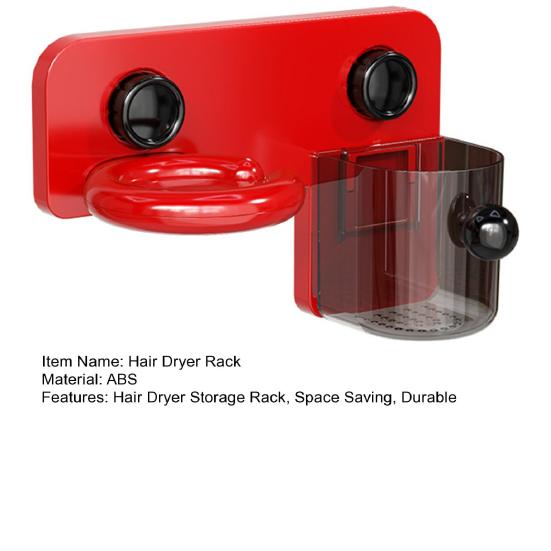 Hair Dryer Holder with Storage Box, Wall Mounted with Cord Winding Design, No Drilling Installation Cream Style Organizer for