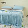 CHANSI Cool-Touch Color-Blocked Breathable Soy Fiber Summer Quilt