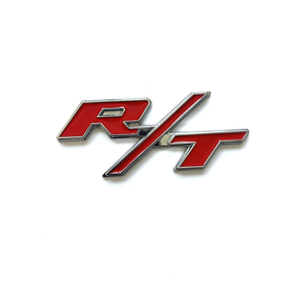 3D Metal Red Black Logo RT R/T Sticker Front Grille Emblem Car Rear Trunk Badge For Sport Label Accessories