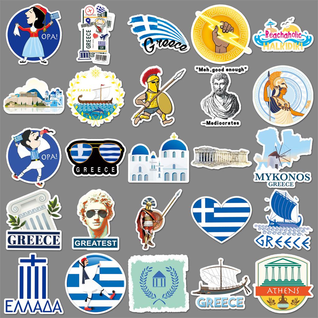50 Griechische Graffiti Personalisierte Outdoor Reise Guka Kreativ DIY Handyhülle Kofferaufkleber Wasserdicht