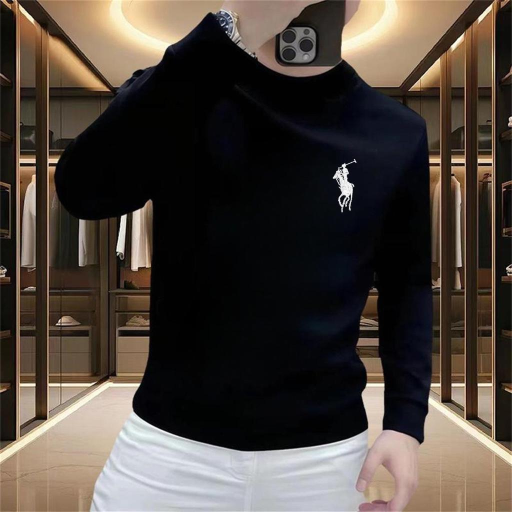 Men’s Stylish Horse Print Round Neck Sweatshirt – Versatile, High-Quality, Casual Long-Sleeve for Autumn/Winter.
