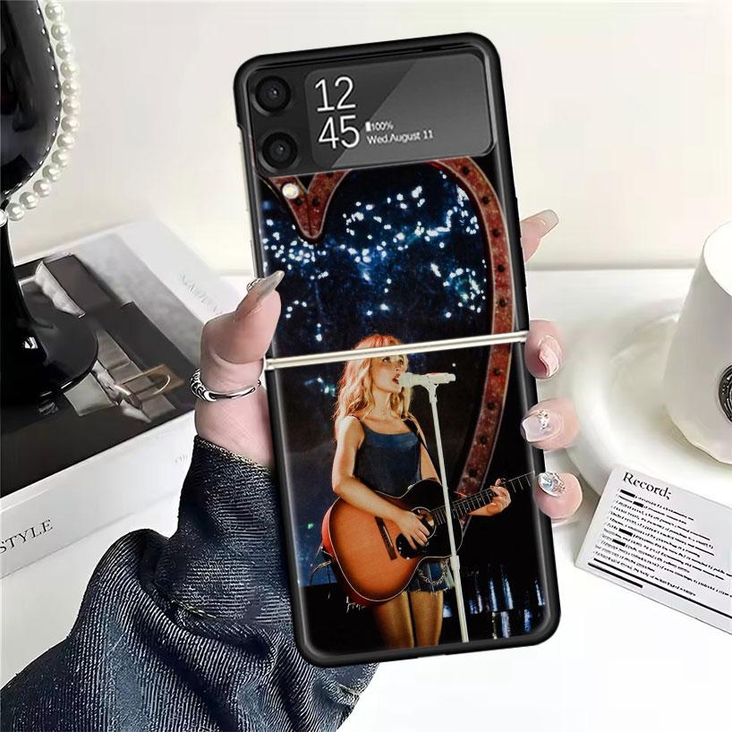 CR66 S-Sabrina C-Carpenter Cases For Samsung Galaxy Z Flip 4 5 6 7 3 Z Flip7 Flip6 Flip4 Flip5 Flip3 5G Hard Shockproof Fundas C
