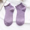 1/5pairs Cute Lettuce Curls Tube Socks In Solid Colors for Casual Wear