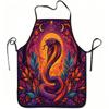 1pc Mystic Cobra Moon Forest Print Apron with Snake & Moon, Adjustable Waistband Suitable for Kitchen Cooking, Gardening, Orchard Picking, Durable Eas