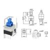 10Pcs/Lot 6 Pin DPDT Mini Push Button Flat Self-locking Switch G64 Multimeter Switch Micro Switch Kit Square 7x7x12mm