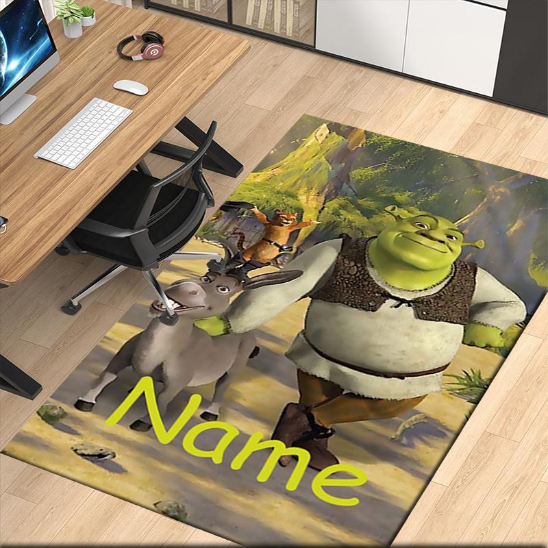 Benutzerdefinierter Name Shrek Bedruckter Teppich für Bürostuhl Wohnzimmer Schlafzimmer Küchenraum Dekor Geschenke