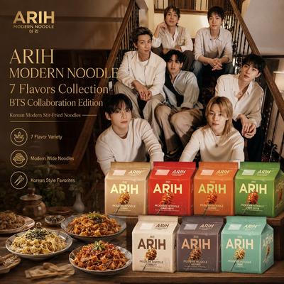 4pack BTS Collaboration PALDO ARIH Modern Style Noodles Stir‑fried Noodles 7 Flavors
