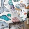 Ocean Animals Dolphin Jellyfish Tulle Curtains For Living Room Kitchen Window Drapes Home Decor Sheer Curtain For Kids Bedroom