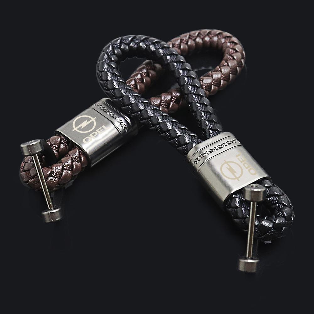 Dalxrz1 Daktpw1 Leather Rope KeyChain Hand Woven Horseshoe Buckle Key Ring Car Key Rings For Opel Astra G H J Insignia Zafira Corsa D C Vivaro Z