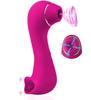 2-in-1 Sucking Vibrator with Tongue Licking 10 Modes Vagina Clitoris Stimulator Oral Sucker Erotic Sexy Sex Toy for Women