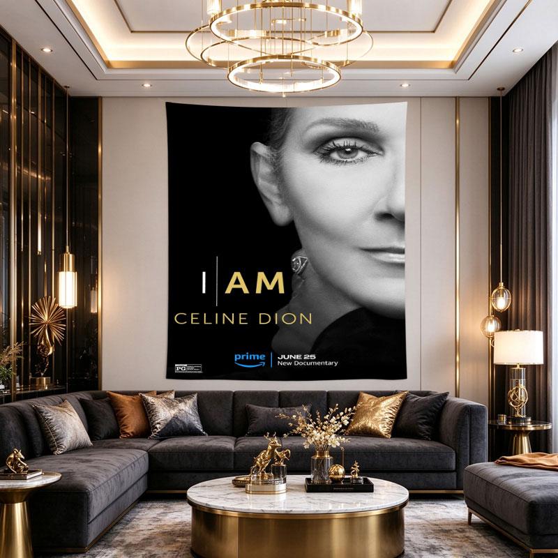 I Am Celine Dion Documentary Black White Face Poster