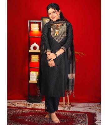 Designer Party Wear Women Wool Kurta Pant Dupatta Set Indian Bollywood Tunic Kurti Dress