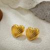 Vintage Golden Love Heart Charm Earrings For Women  Elegant Daily Party Jewelry Gift