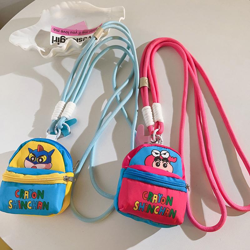 Crossbody Cartoon Crayon Shin-Chan Handyband Seil mit kleiner Geldbörse Niedliche Kopfhörertasche für iPhone für Samsung Huawei Xiaomi